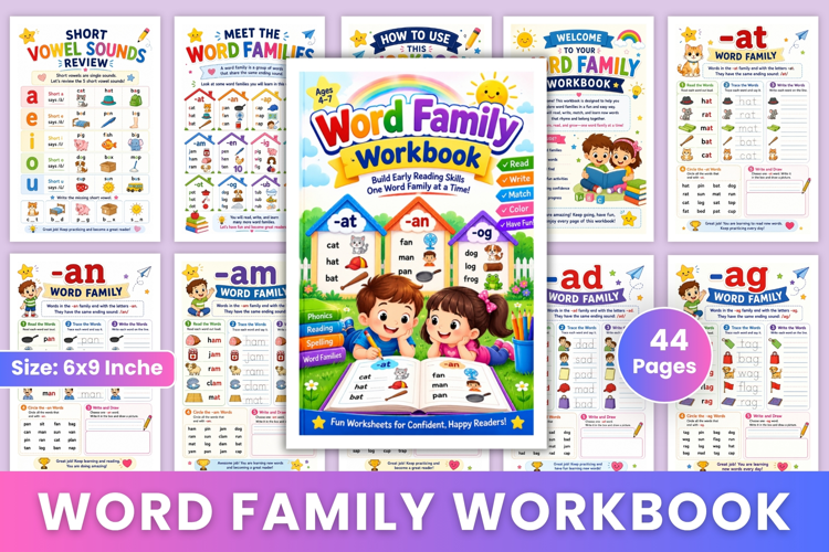 Word Family Workbook for Kids Ages 47