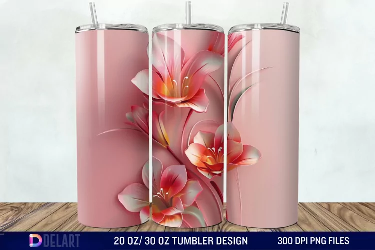 3D Floral Tumbler Wrap
