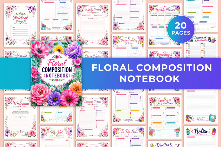 Floral Composition Notebook | Notes, Study, Planning example image 1