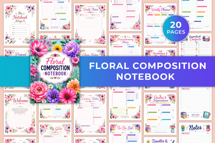 Floral Composition Notebook | Notes, Study, Planning