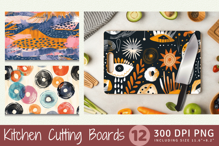 Abstract Boho Cutting Boards sublimation Design
