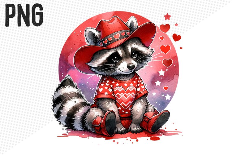 Valentine Raccoon Sublimation PNG - Valentine Clipart Design