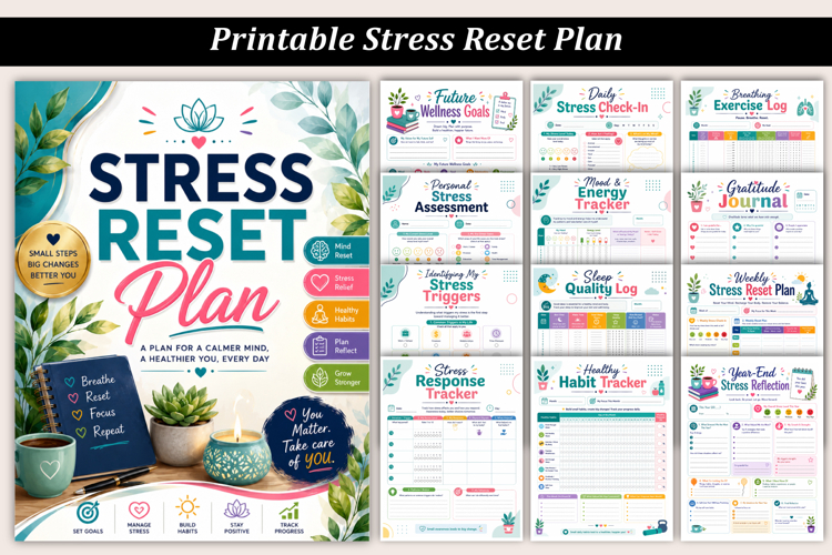 Stress Reset Plan | Printable Stress Management Planner
