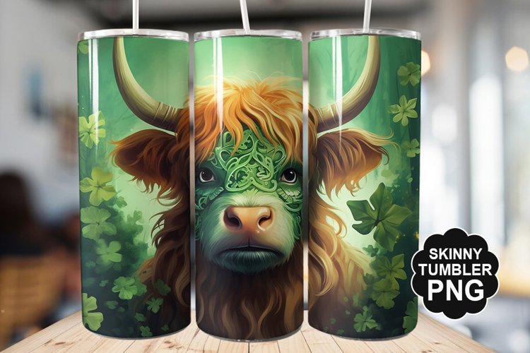 St Patricks Highland Cow Tumbler - Highland Cow Tumbler