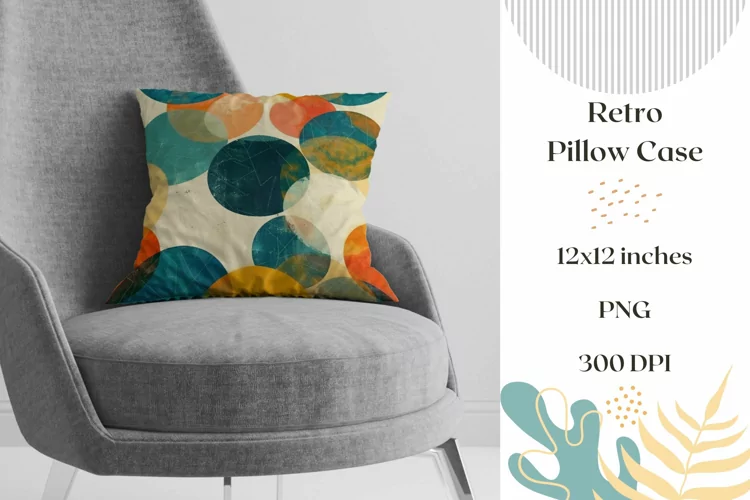Retro Pillow Case Design, Abstract Pillowcase PNG