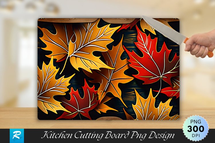 Leaves Cutting Board Sublimation Design example image 1