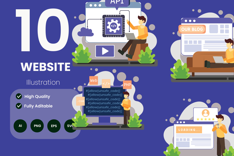 Website Programmer Illustration Pack example image 1