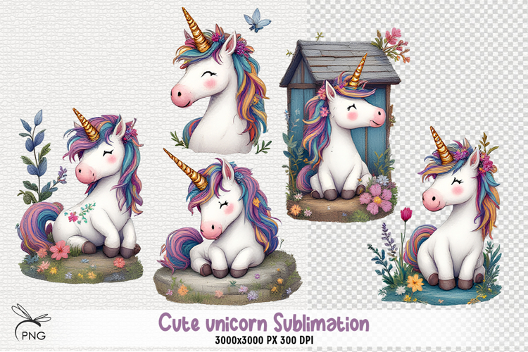Cute unicorn Sublimation - 5 Variations