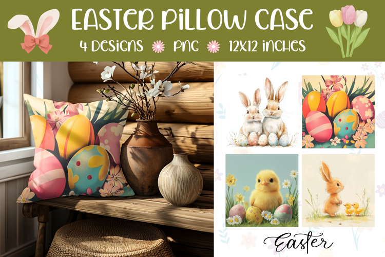 Easter Eggs Pillow Designs, Easter Chick Pillow Template
