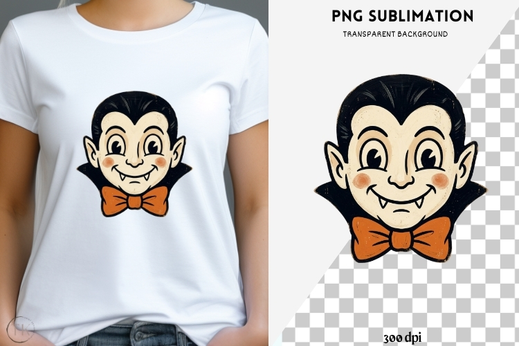 Vintage folk-art halloween png design for T-shirts