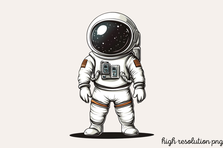Space of Astronaut Watercolor Clipart PNG