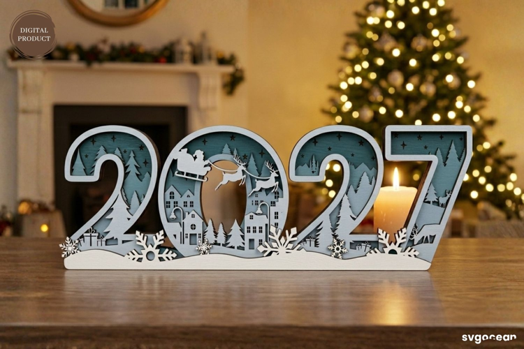 2027 Christmas Table Decor Laser Cut | Glowforge | SVG