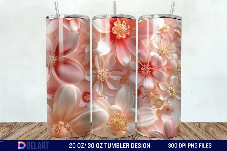 3D Floral Tumbler Wrap