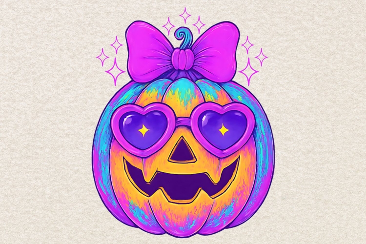 Iridescent Pumpkin PNG, Coquette Pumpkin Png, Coquette Png.