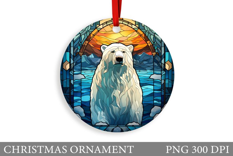 Polar Bear Christmas Ornament Design. Winter Ornament Design