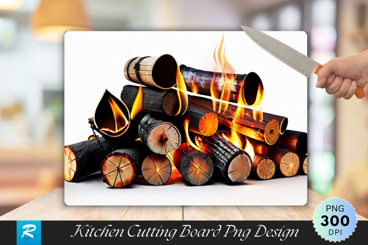 Campfire Cutting Board Sublimation Design