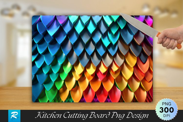 3D Colorful Cutting Board Sublimation Design example image 1