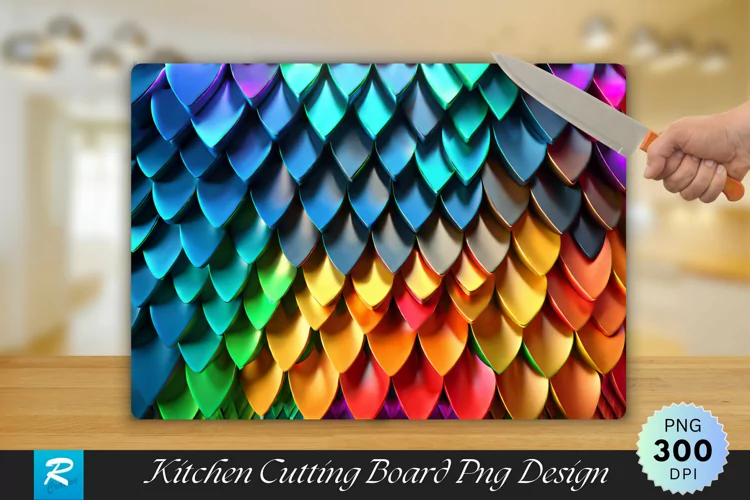 3D Colorful Cutting Board Sublimation Design