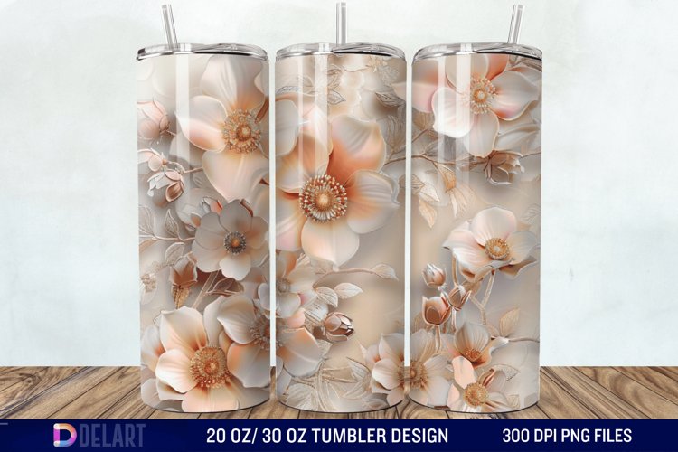3D Floral Tumbler Wrap