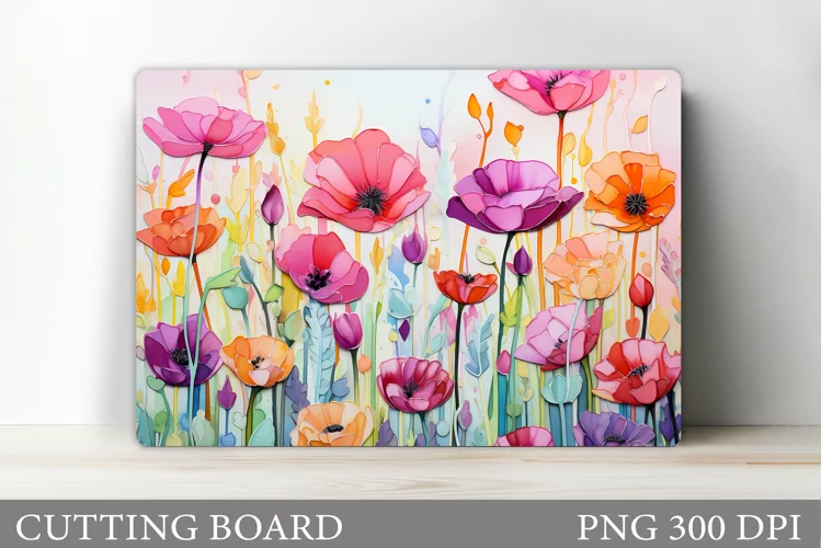 Wildflowers Cutting Board. Kitchen Cutting Board Design