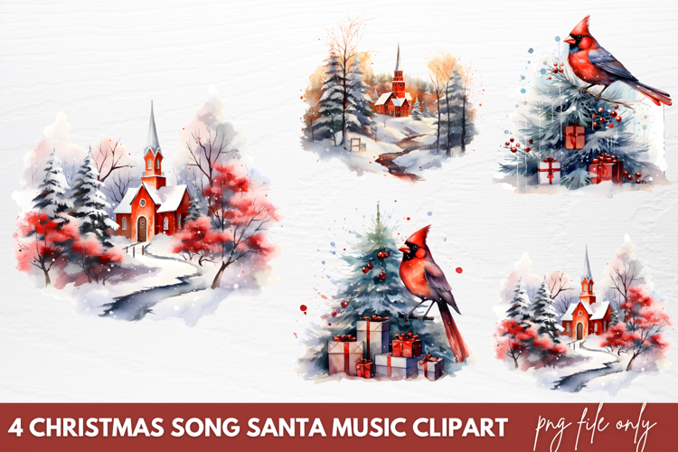 Christmas Song Santa Music Clipart PNG
