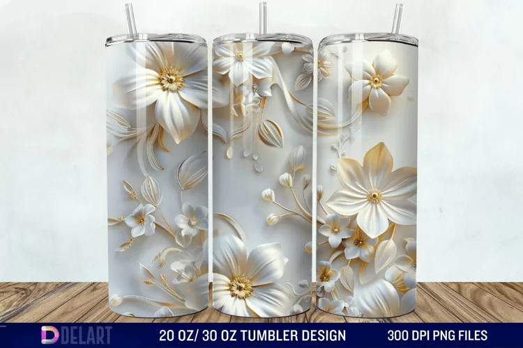 3D Floral Tumbler Wrap