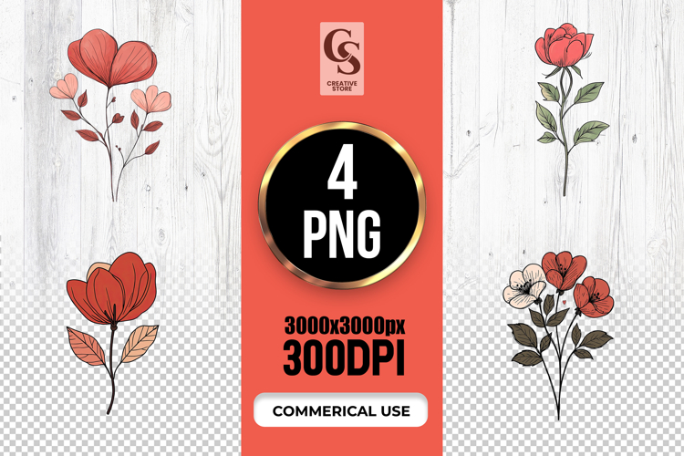  Vintage Flower Illustration