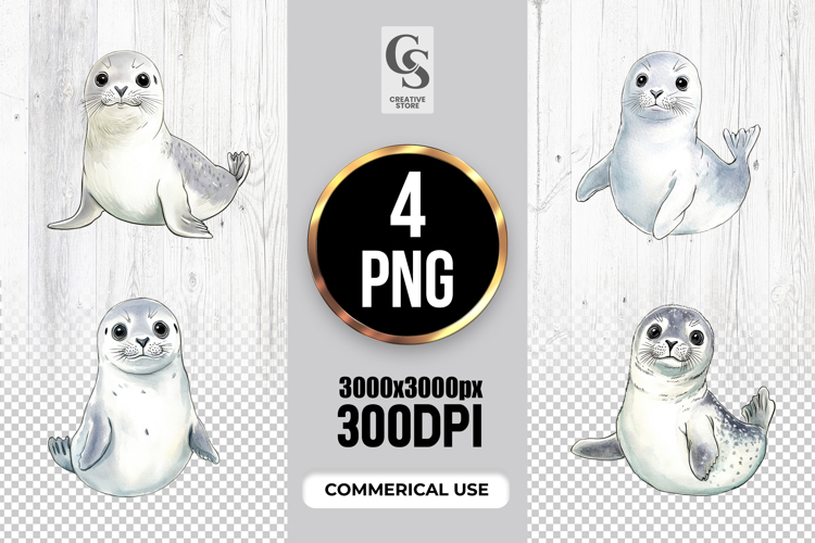 Cute Baby Seal Clipart Sublimation PNG