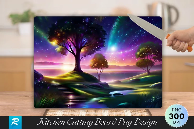 Shimmering Cutting Board Sublimation Design