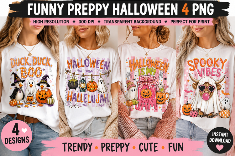 Preppy Halloween PNG, Cute Spooky Sayings Sublimation