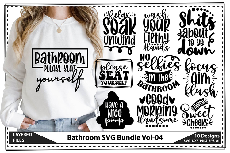 Bathroom SVG Bundle, Washroom Svg, Bathroom Sign Svg