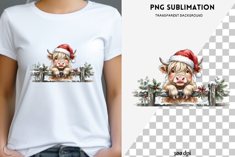 Christmas peeking character png design for T-shirts example image 1
