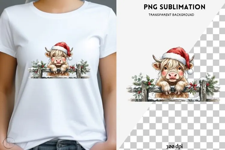 Christmas peeking character png design for T-shirts