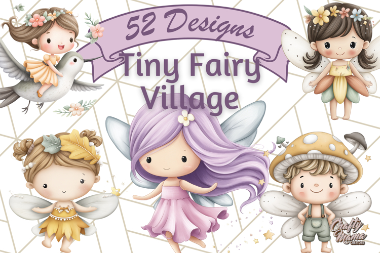 Whimsical Fairy Village Clipart PNG for Kids, Fairytales Png