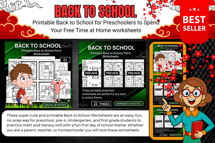 Printable Back to School Pre-K Worksheets student school