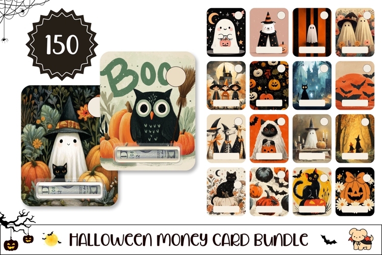 Printable Halloween Money Card Bundle, Halloween Bundle