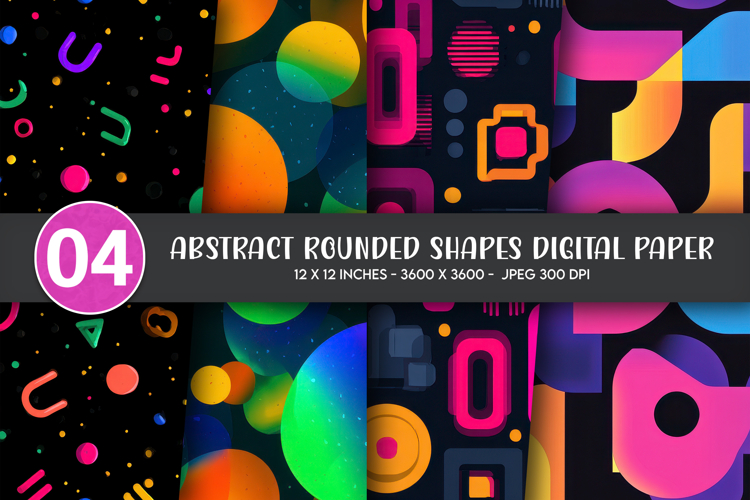 Abstract Rounded Shapes Digital Paper