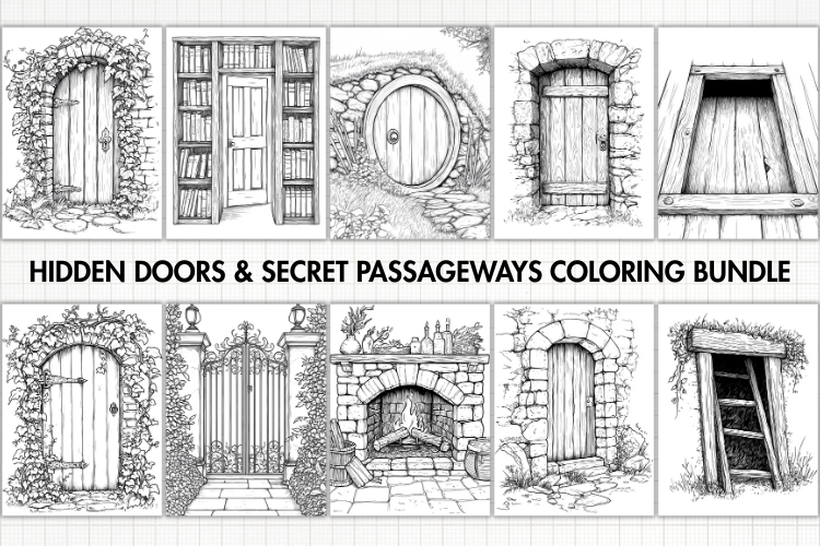 Hidden Doors & Secret Passageways 10 A4 PNG
