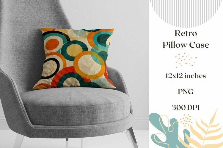 Retro Pillow Case Design, Abstract Sublimation Pillowcase example image 1