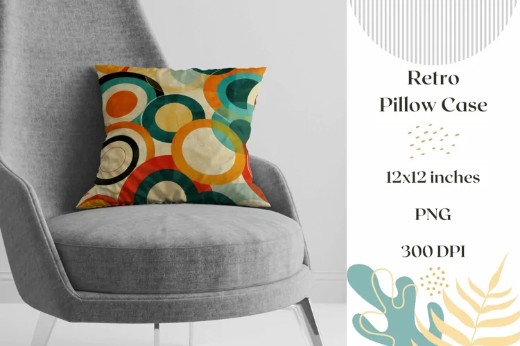 Retro Pillow Case Design, Abstract Sublimation Pillowcase