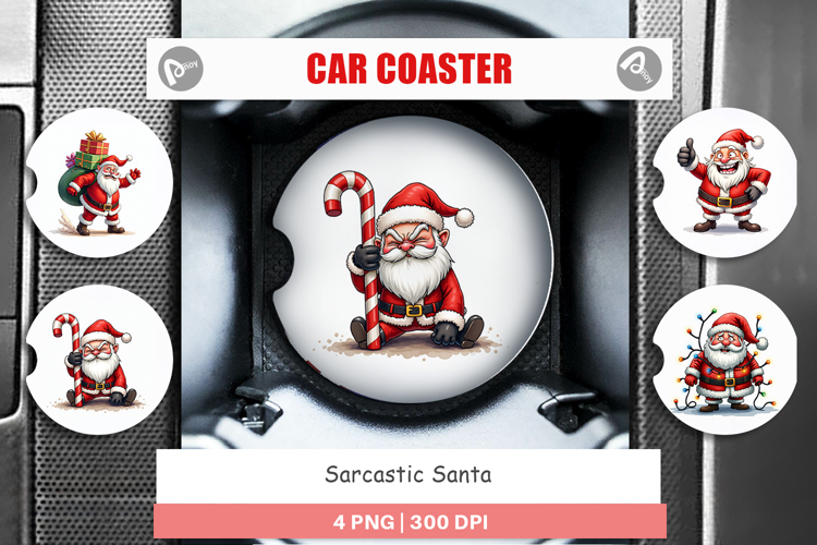 Sarcastic Santa Car Coaster