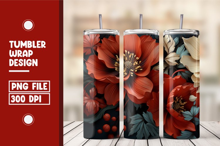 Flower Tumbler Wrap Design