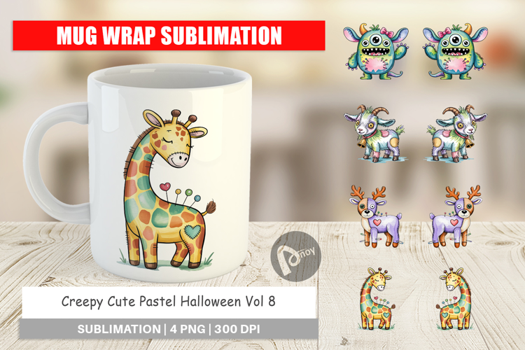 Mug Wrap Creepy Cute Pastel Halloween