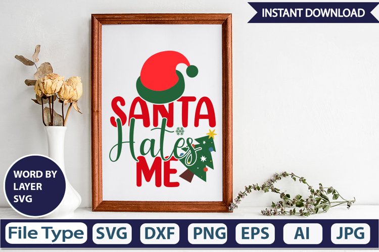 Santa Hates Me SVG Cut File