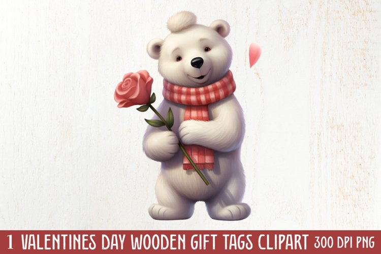 Valentines Day Bear Sublimation Clipart, Valentines Day PNG