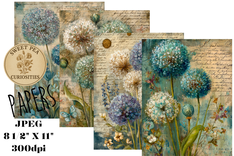 Shabby Chic, Flowers, Grunge, Papers, Junk Journal