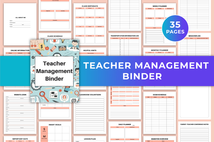 Teacher Management Binder Canva Templates