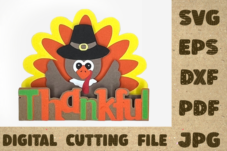 3D Turkey Thanksgiving Decor Template, 3D Paper Turkey, Fall