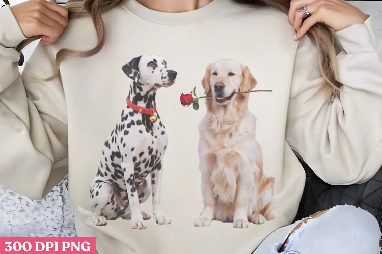 Valentine Dog Sublimation PNG