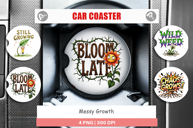 Messy Growth Blooming Car Coaster